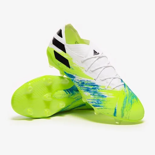 adidas Nemeziz 19.1 FG - White/Core Black/Signal Green